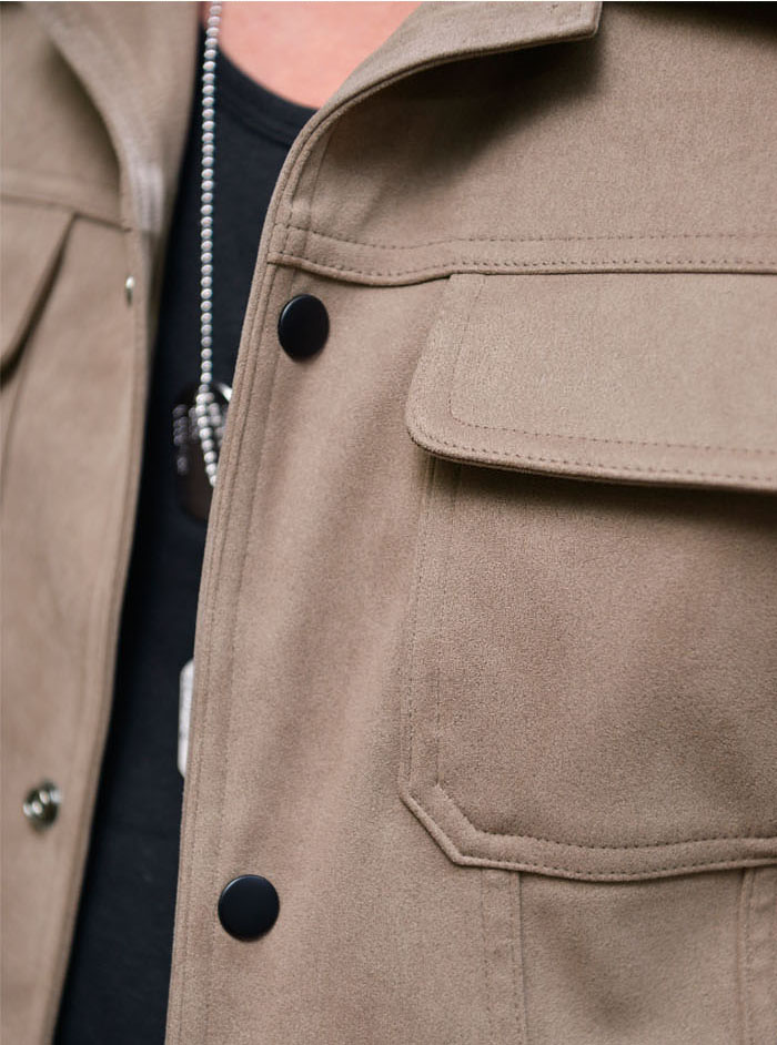 Sales Tops Suede Urban Slim Button UpJacket 299 GUYLOOK Men's